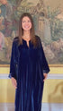 Antoinette Blue Silk Velvet Kaftan Tuttabankem
